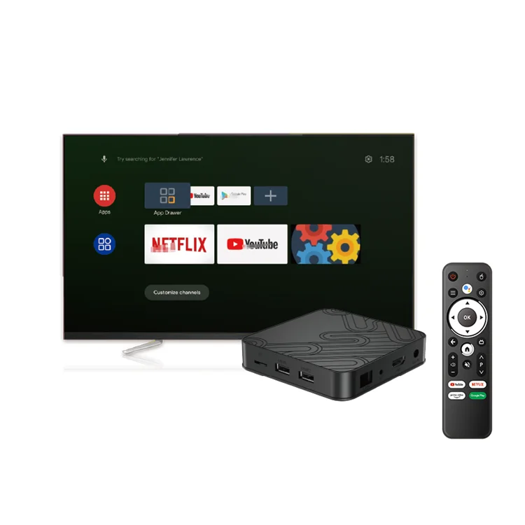 telewizor Android H618 z pilotem głosowym BT 5G Wifi 4k 4GB 32GB smart tv stick android box Set-Top Box