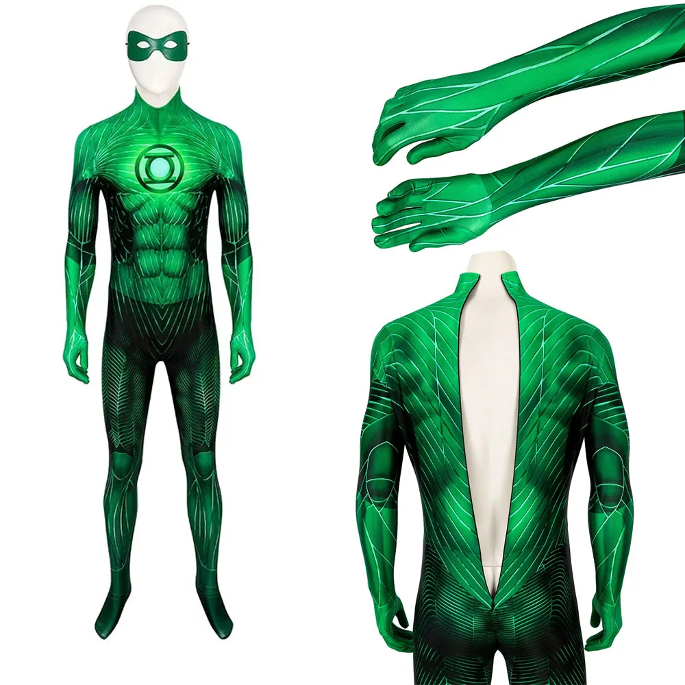 Movie Zentai Adult Superhero Lantern Hero Hal Jumpsuit Cosplay Costume Halloween Masquerade Party Bodysuit