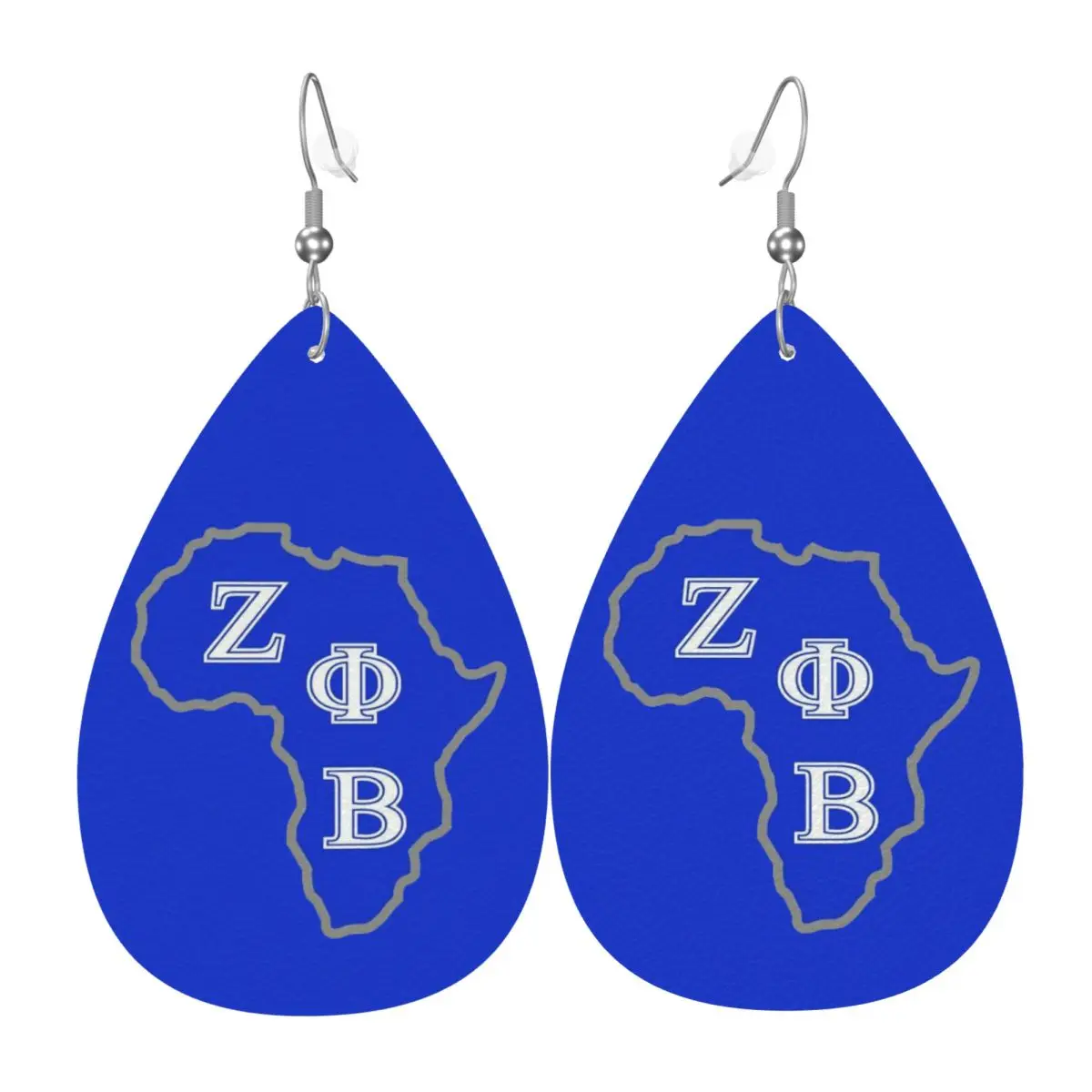 

Custom Zeta Phi Beta Sorority Map PVC Leather Earrings Dangle Earrings Jewelry For Women For Wife Mother Gift
