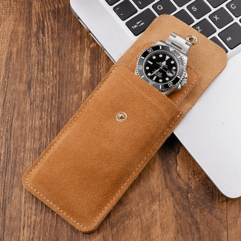 1 Slot PU Leather Watch Case Durable Soft Watch Box Watch Bag Travel