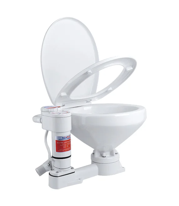 SEA FLO One-Piece Marine Electric Toilet with Macerator Pump Smart Flush Control Square Regular Bowl for Boats and RVs