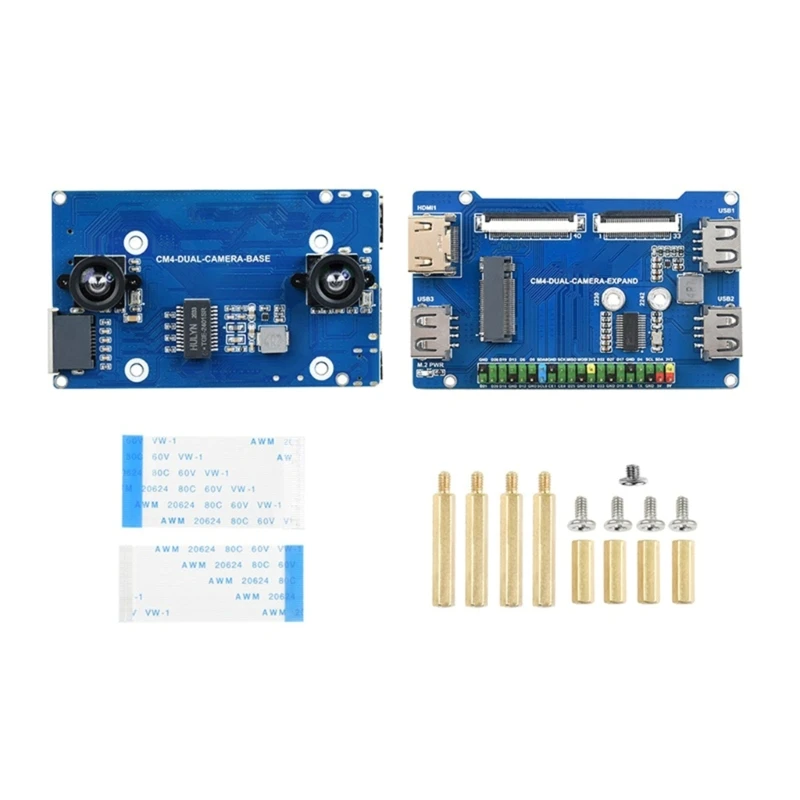 

Binocular Camera Base Board Design for RPi Compute Module 4 Expander Camera Base Board Replacement QXNF