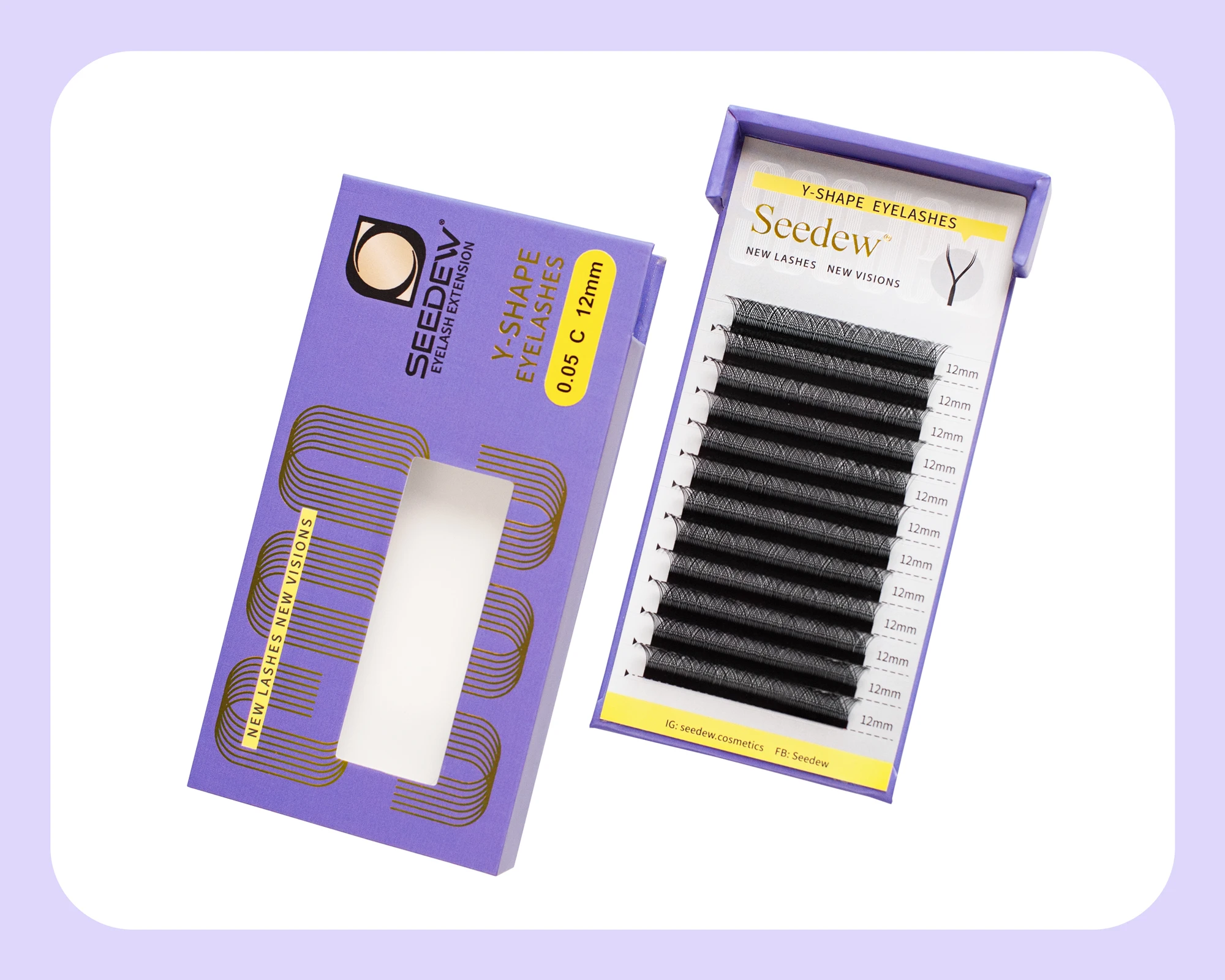 SEEDEW 0,07mm Y-Form Wimpern 5 Packungen/Set Make-up Maquiagem YY Handgewebte Premium Weiche Leichte Natürliche Private Label Großhandel – Detail 7