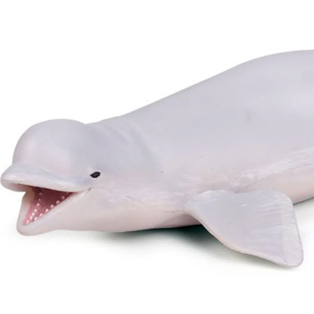 1Pcs Lifelike White Whale Sculpture Marine Animal Decoration for Home Office Kids Educational Learning Tool Bright Colorful