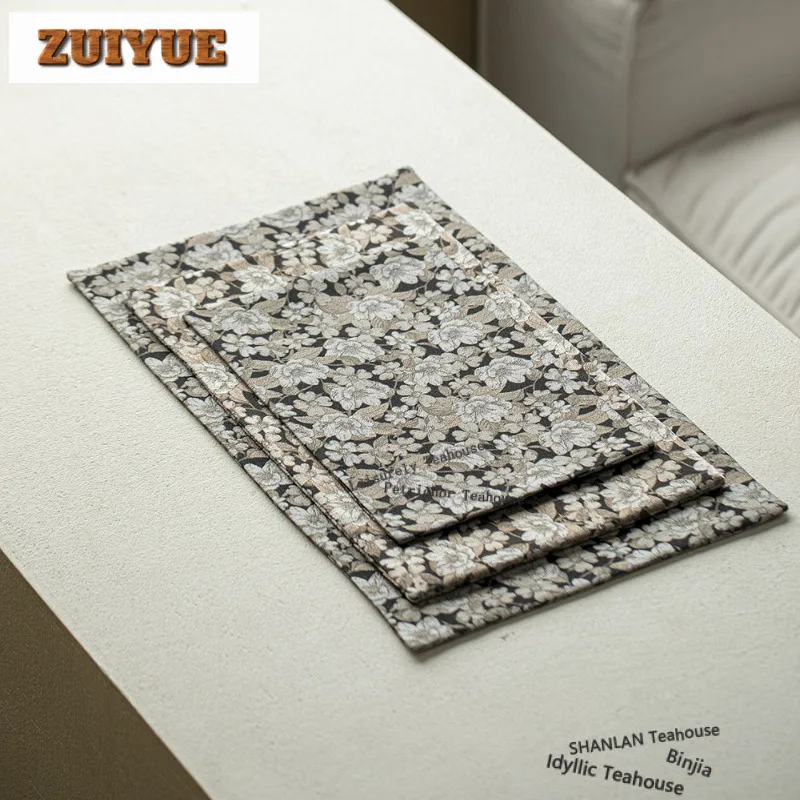 

Cotton And Linen Knitted Double-sided Tea Table Mats Elegant Drink Coaster Dinner Table Cloth Mat Teaware Supplies Ornaments