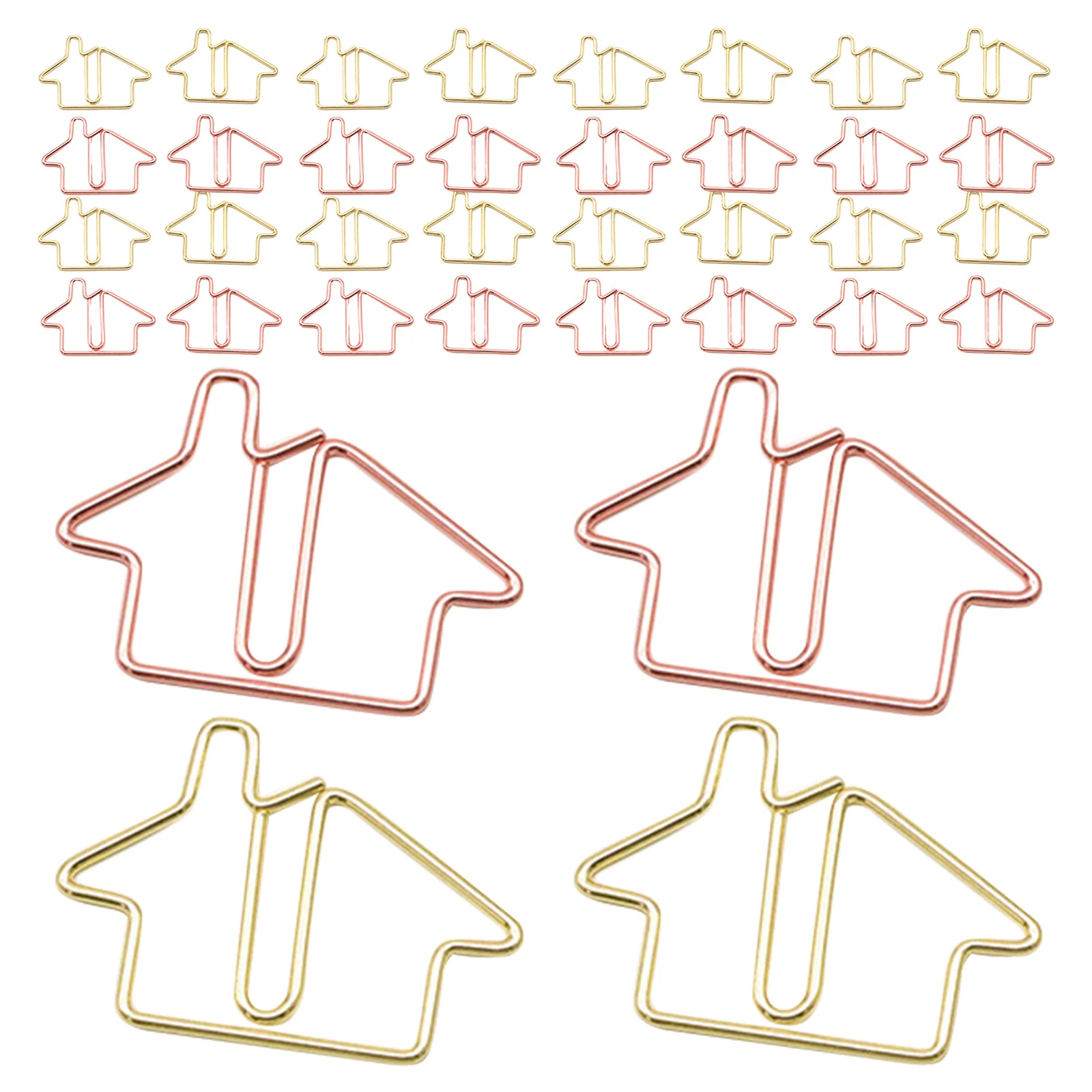 60 قطعة من مشابك الورق المعدنية الإبداعية للمكتب والديكور المنزلي وتنظيم مقاطع الذهب مجموعة مشابك القرطاسية