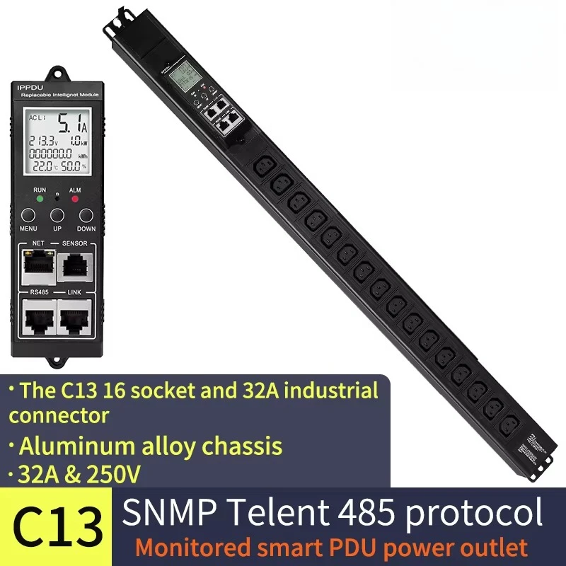 مراقبة Switchde الرف PDU مقبس الطاقة 16 بت C13 SNMP485 واجهة Telnet خط القيادة الجهد الحالي الطاقة تتالي #2