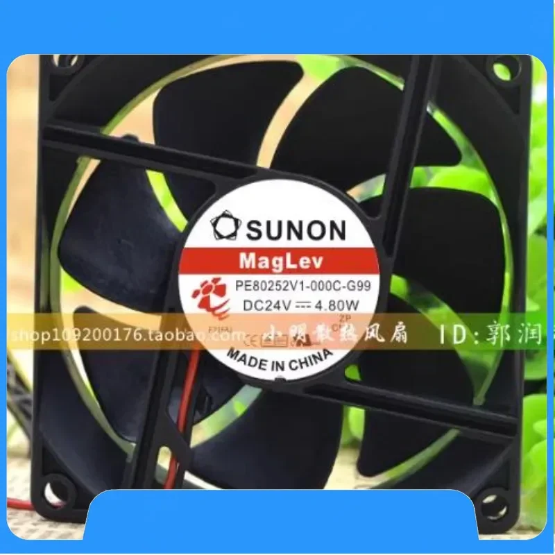 New Cooler Fan For SUNON PE80252V1-000C-G99 DC 24V 4.8W 8CM 2-wire Cooling Fan 8025 80x80x25mm