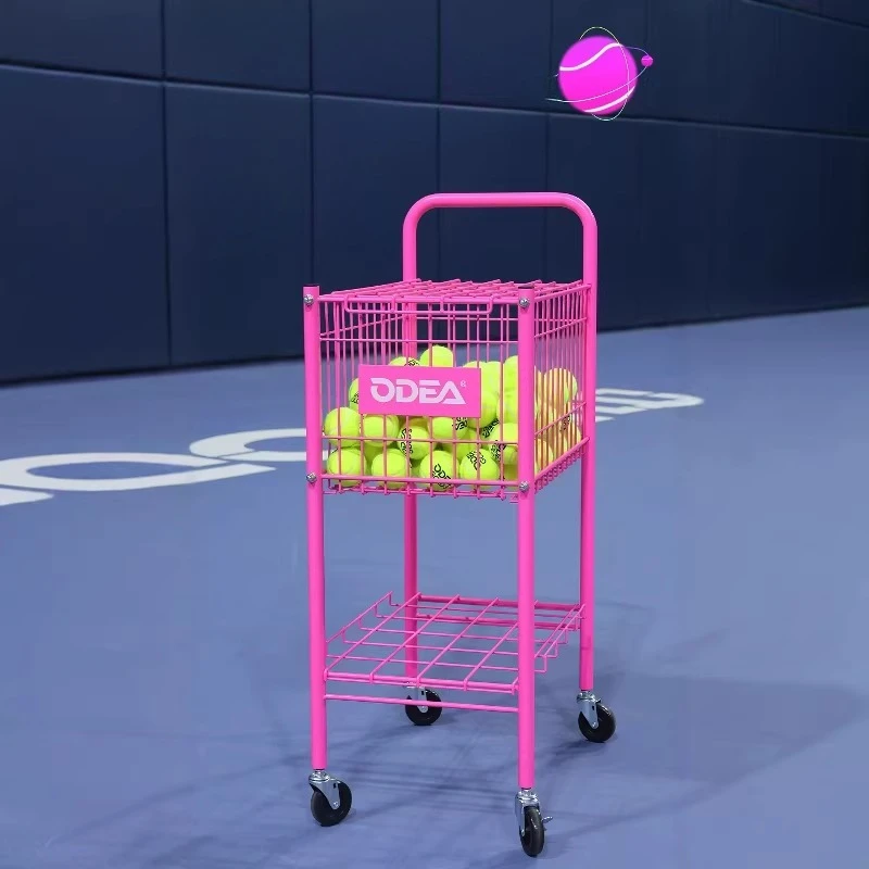 Movable Tennis Coaching Cart Large Capacity Tennis Collection Cart Portable Ball Picking Carts Professional Sports Accessories