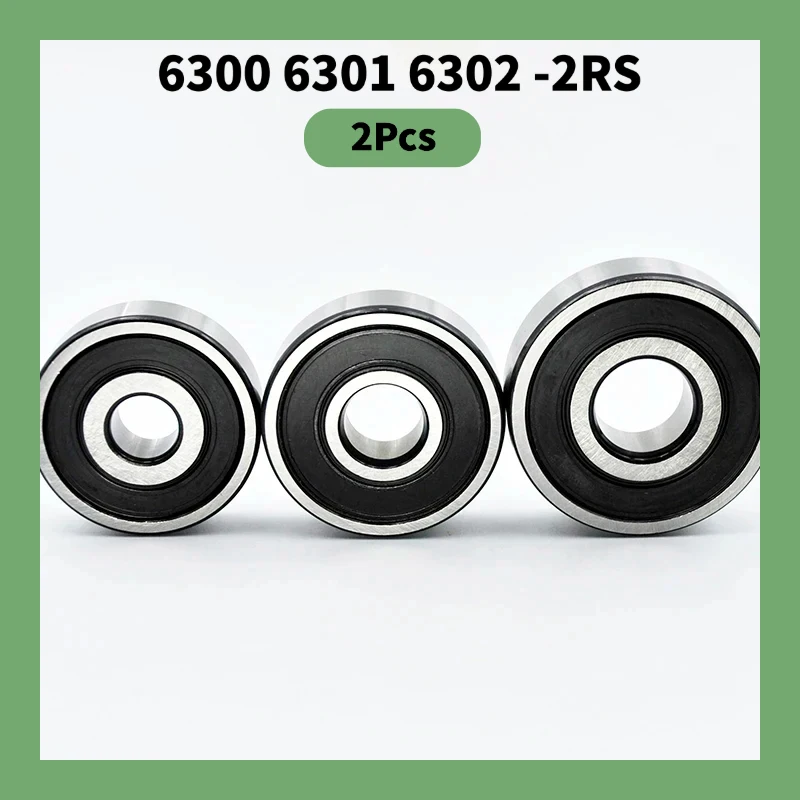 2 Stück Premium-Lager 6300 6301 6302 2RS Versiegelte Chrom-Motorrad-Rillenkugellager