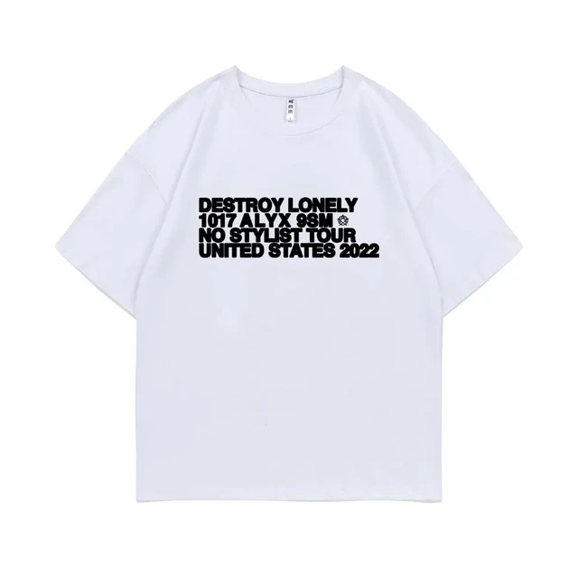 Rapper Destroy Lonely Alyx Print Tshirt Mens Oversized Cotton Short Sleeve  Tees Men Hip Hop Rap Style T-shirt Man Street T Shirt - AliExpress