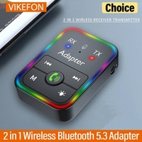 2 in 1 Wireless Bluetooth Receiver Transmitter BT5.3 Adapter 3.5mm AUX Jack For Car Music Audio Headphone Receiver Handsfree