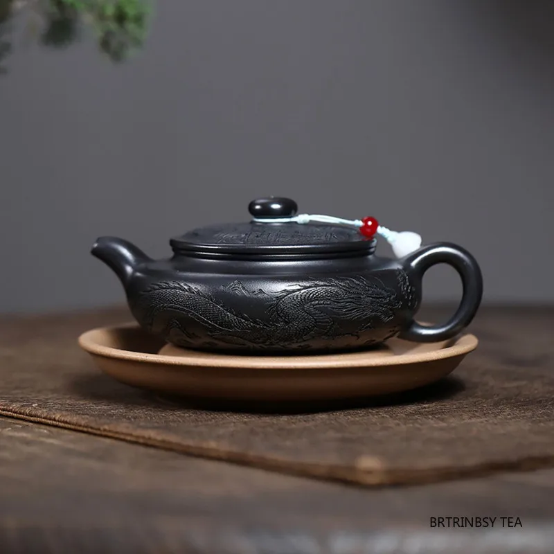 

290ml Tradition Yixing Purple Clay Teapot Chinese Handmade Zisha Tea Pot Household Dragon Pattern Kettle Tea Set Accessories