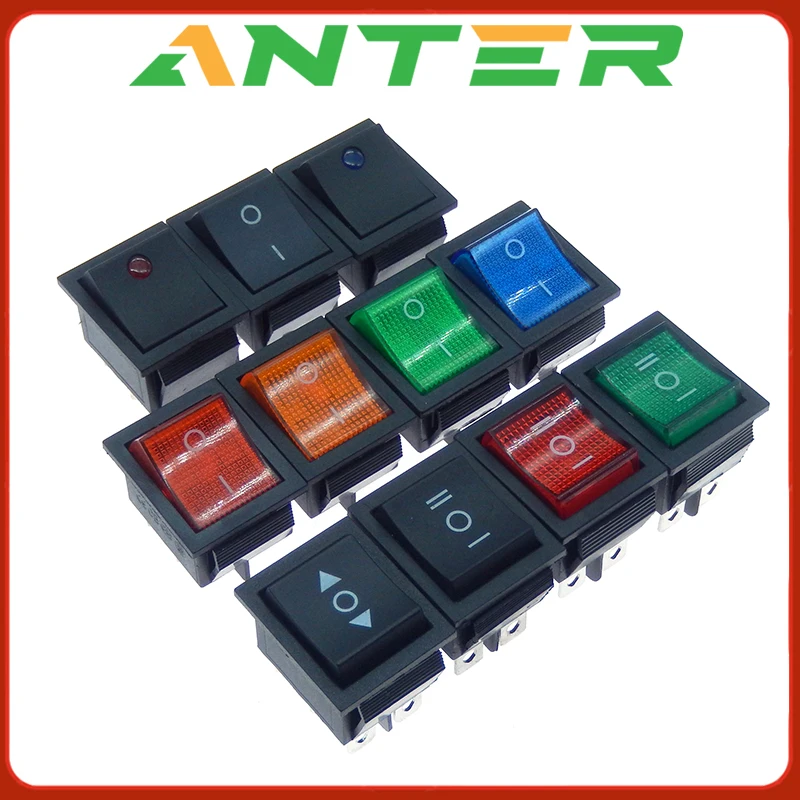 

1pcs Latching Rocker Switch Power Switch I/O 4/6 Pins With Light 16A 250VAC 20A 125VAC KCD4