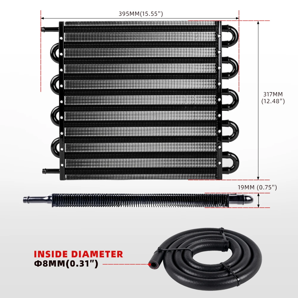 RASTP-10 Row Aluminum Extended Length Oil Cooler Kit 5/16