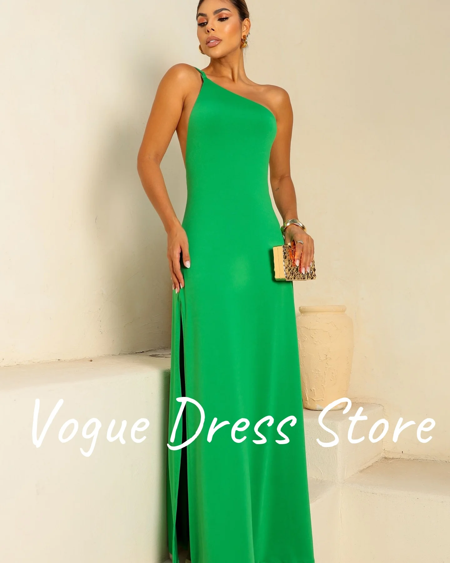 맞춤형 섹시한 저지 원 숄더 이브닝 드레스 고품질 민소매 댄스 파티 드레스 맞춤 제작 특별 행사 이동