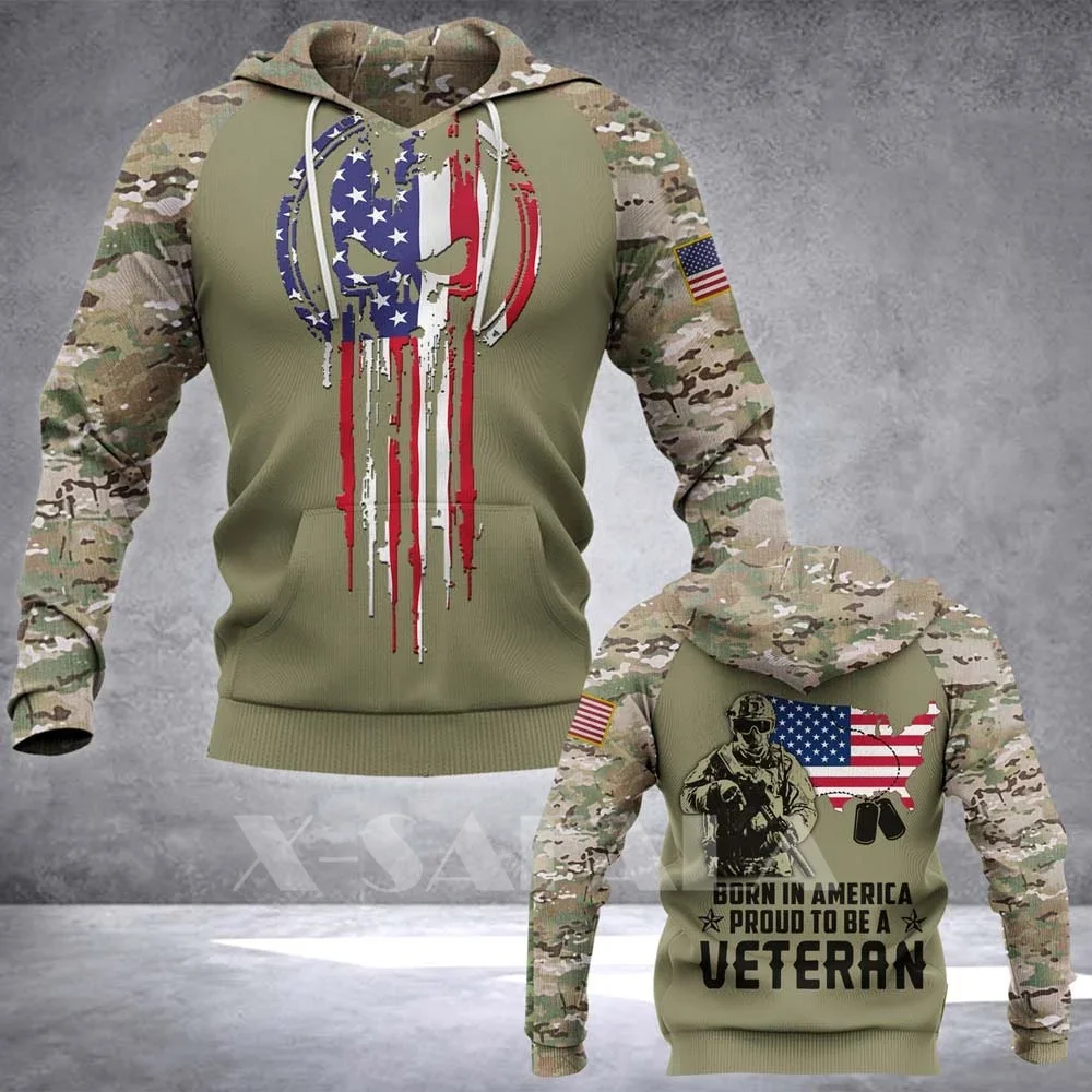 BORN IN U.S.A  PROUND TO  ARMY Solidier 3D Print Hoodie Spring  Man Women Harajuku Outwear Hooded Pullover Tracksuits Casual