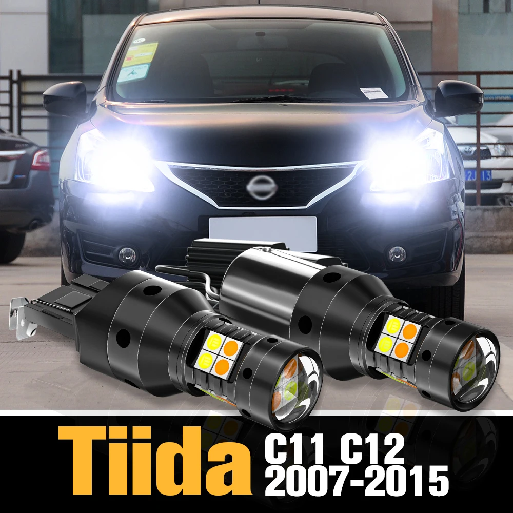 

2x Canbus LED Dual Mode Turn Signal+Daytime Running Light DRL Accessories For Nissan Tiida C11 C12 2007-2015 2009 2010 2011 2012