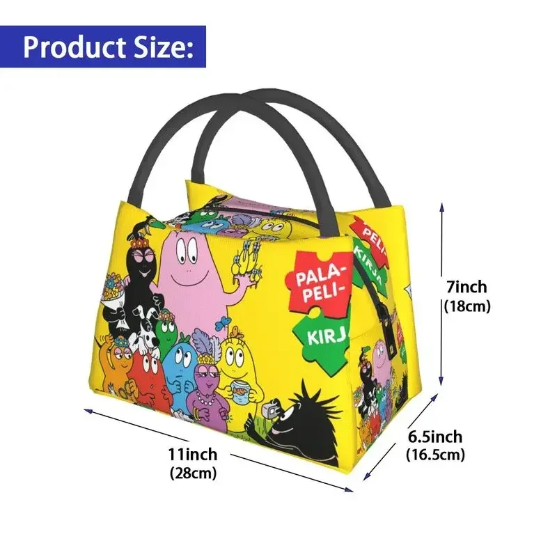 Barbapapa Family Love Insulated Lunch Tote Bag for Women Cartoon Graffiti Anime Portable Thermal Cooler Food Lunch Box