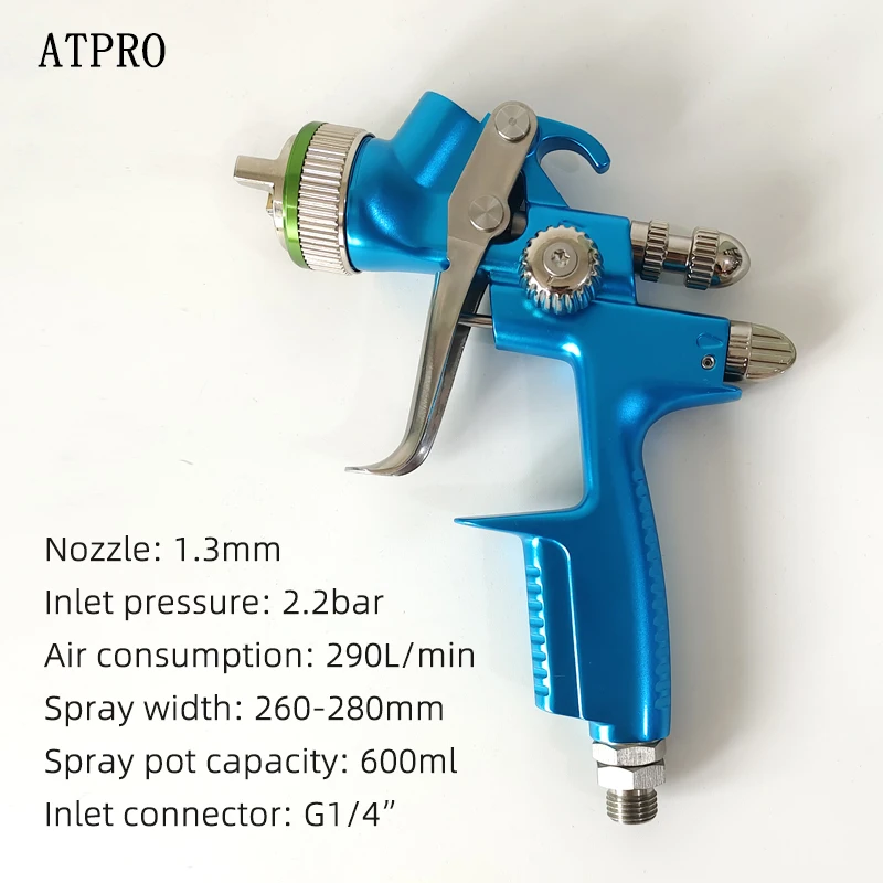 Automotive topcoat high atomization paint spray gun pneumatic sheet metal spray gun