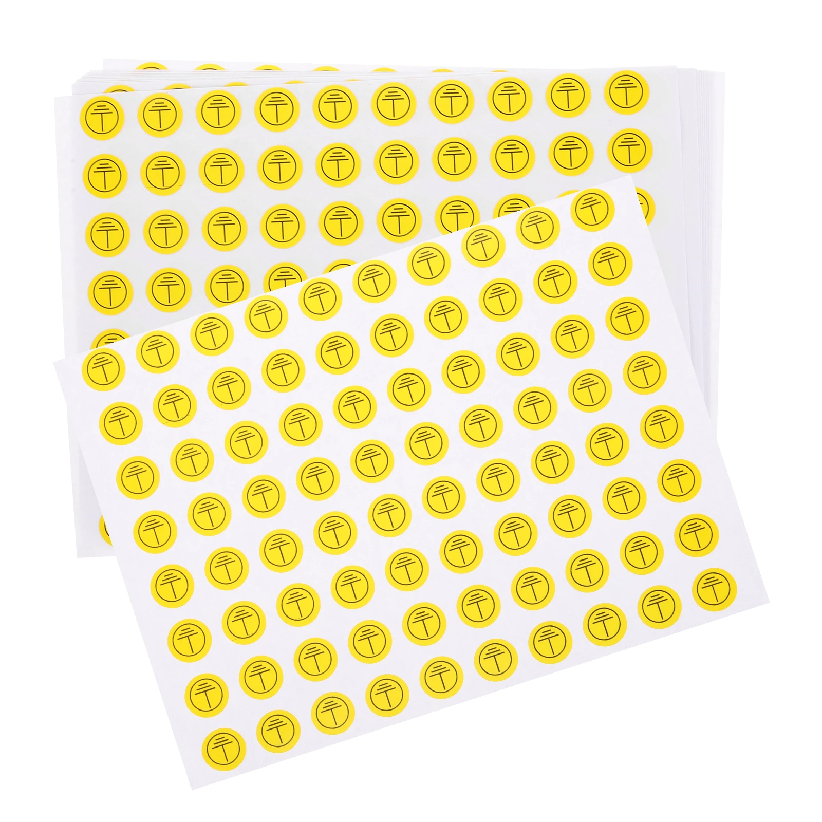 

800pcs 800 Ground Symbol Stickers 10mm Circular Electrical Warning Labels Safety Signs Traffic Security Grounding Tags