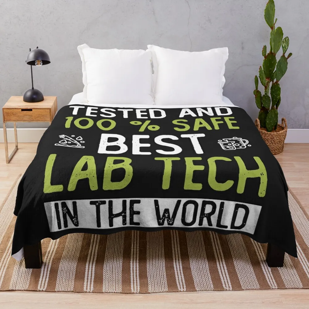 

Best Lab Tech In The World - Womens Lab Tech Long Sleeve Throw Blanket Soft Plaid Tourist Blankets