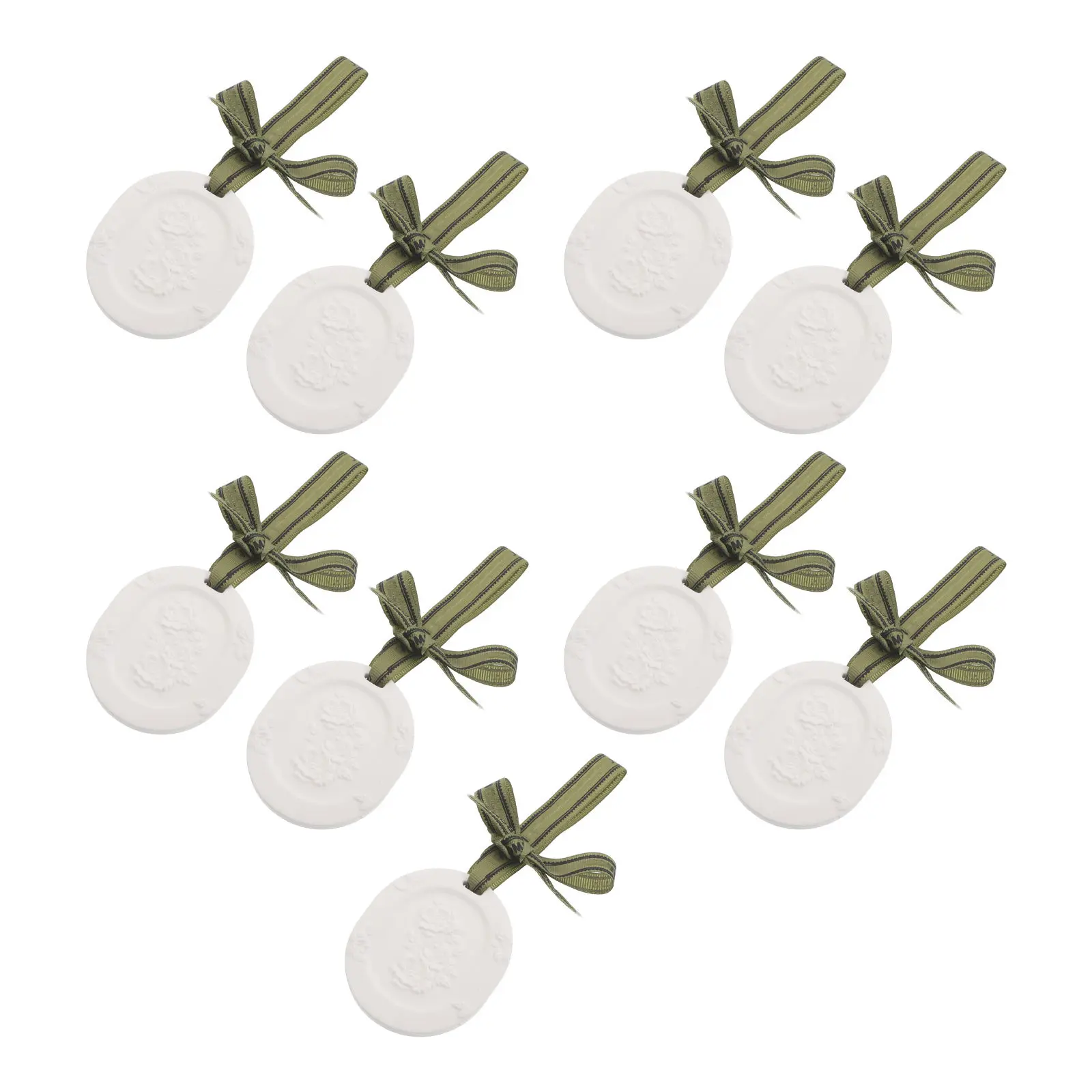 10Pcs Car Essential Oil Diffuser Plaster Clay Discs Hanging Ribbon Passive Aroma Diffuser Auto Wardrobe Air Freshener view 6