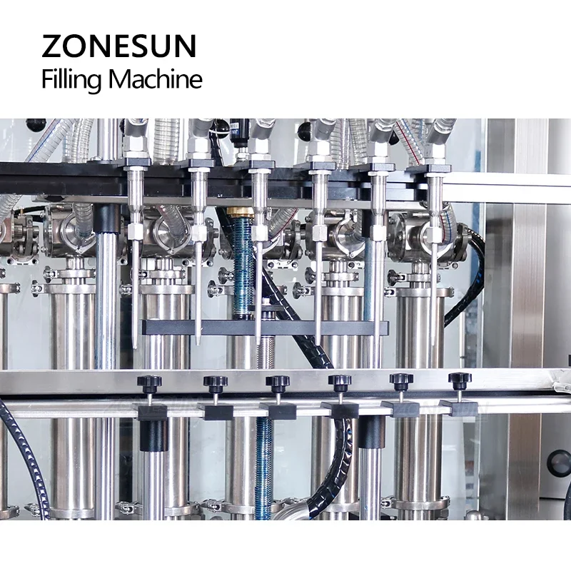 ZONESUN Vertical Explosion Proof Shampoo Inflammble Liquid Cream Ketchup Servo 6 Heads Filling Machine for Production Line