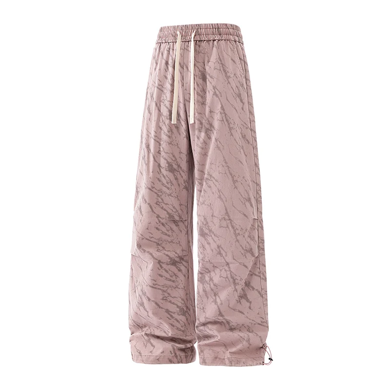 

Men's Tie-dyed Casual Pants Men's Spring and Autumn Wide-leg Straight-leg Long Pants High-end Style Teenagers Drape Sport Pants