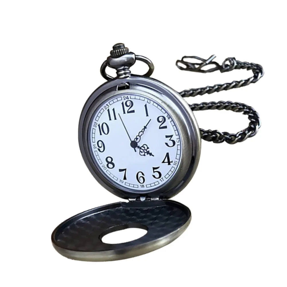

Vintage Bronze Quartz Pocket Watch For Quartz Pocket Watch Men Retro Chain Pendant Gift Father Husband Alloy Timepiece