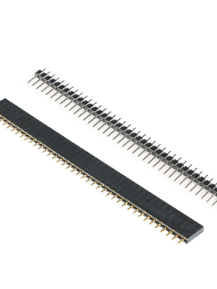 10 sztuk - 2 sztuki 40-pinowe 1x40 Jednorzędowe męskie i żeńskie złącza pinowe 2.54 z możliwością zerwania, listwa złącza PCB JST do Arduino, czarne — zdjęcie 2
