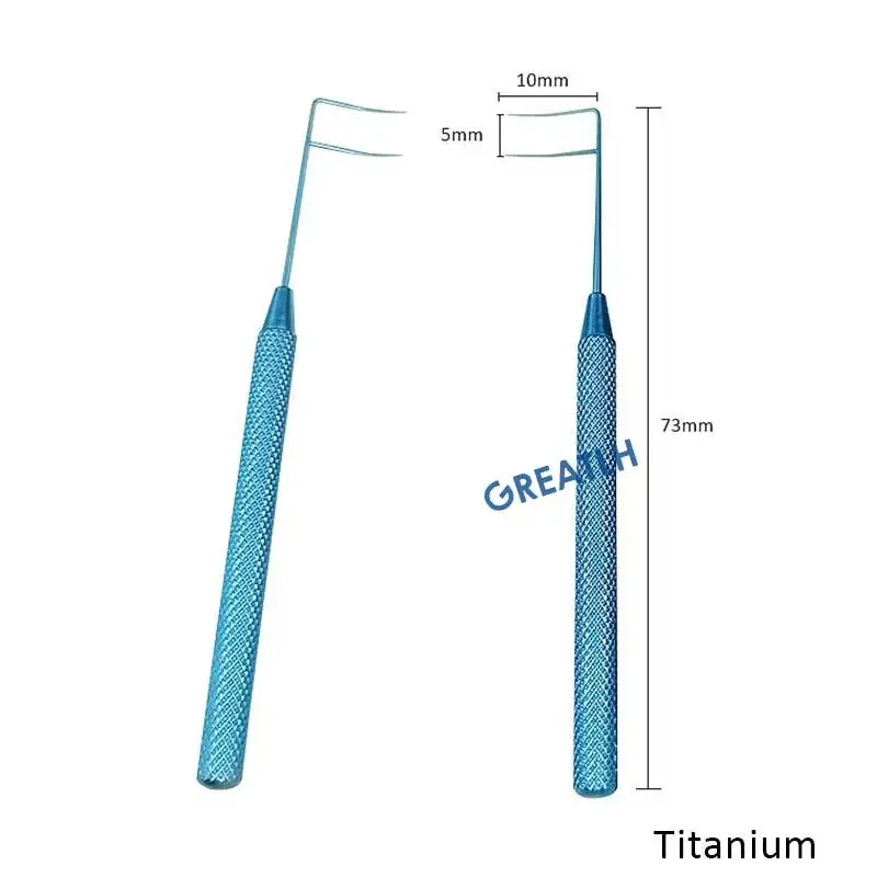 2 pezzi di strumenti oftalmici per occhi oftalmici in titanio Trabeculotome sinistra destra