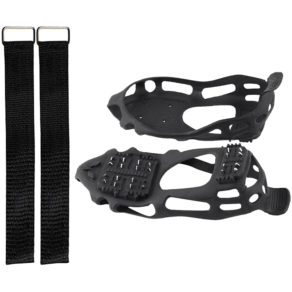 

1Set Anti-Slip Shoe Accessory Tpe Polyester Black Color Hard Anti-Slip Nails Super Flexible Rubber Band for Ice Fishing Hunting