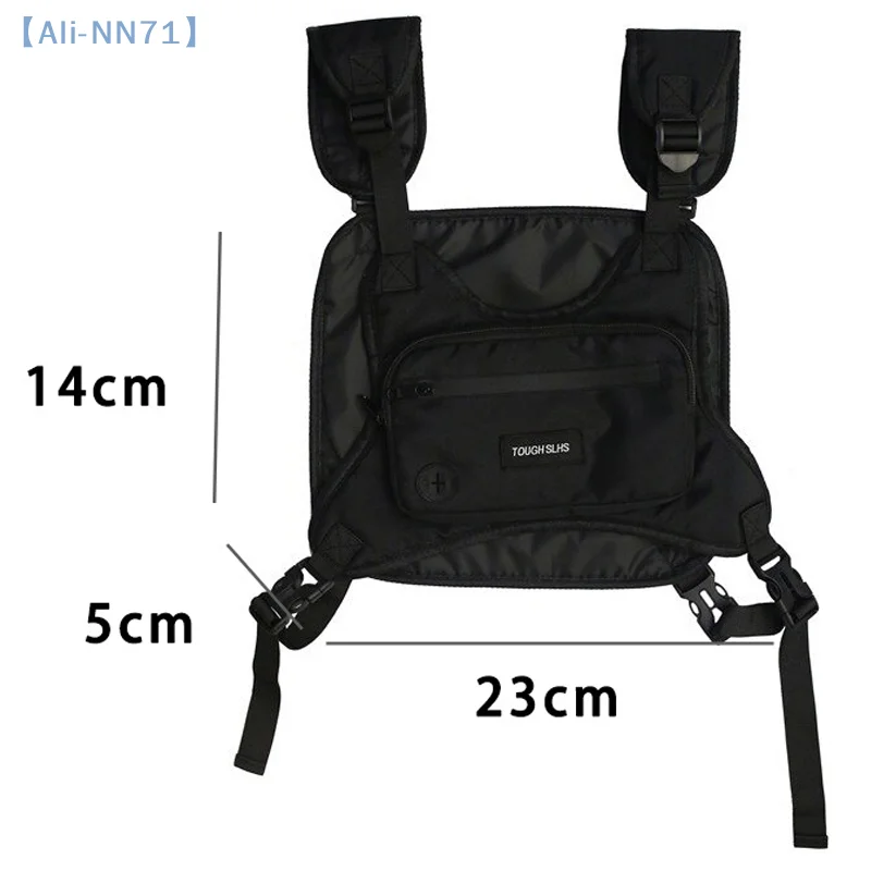【NN71】Colete funcional à prova d'água ao ar livre, bolsa de peito com ferramentas táticas da moda, hip-hop, colete bonito, bolsa de peito portátil
