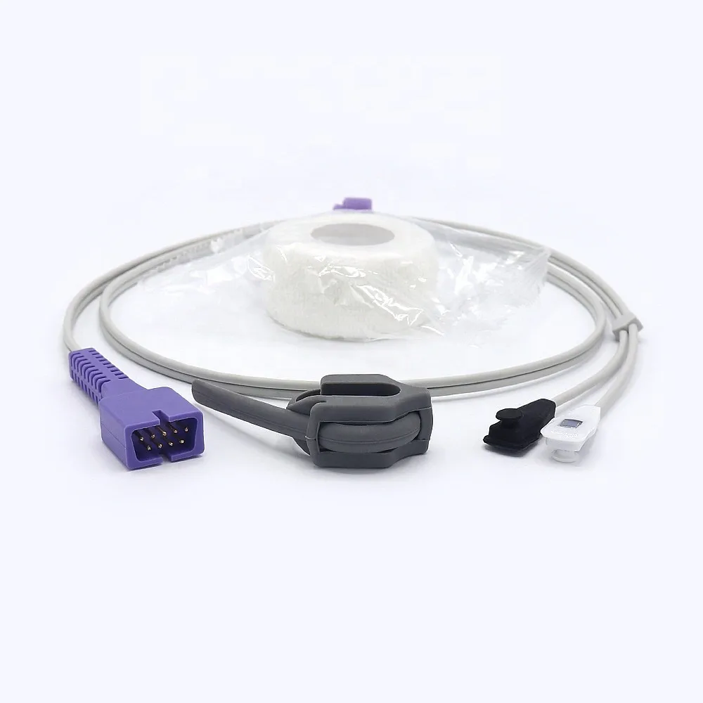 Compatible Reusable Multi-Site SpO2 Sensor 9-Pin DB9 Connector 1.0m Pulse Oximetry Monitoring Probe