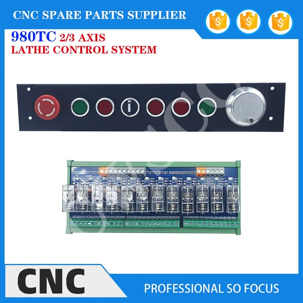 CNC lathe controller KY-980TC 2 axis 3 axis control system 8 inch display PLC function Tac panel