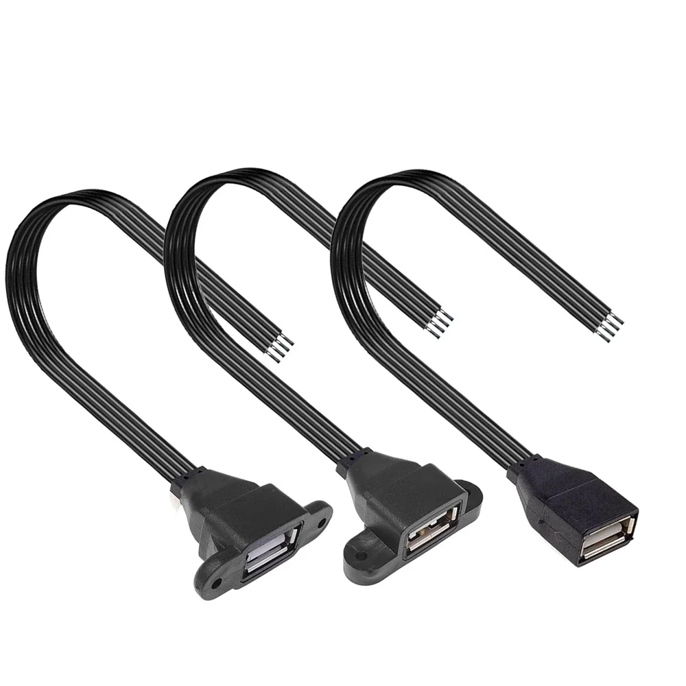 

0.1M-0.3M USB male female connector power cord 4-core data cable extension USB single head cable elbow DIY connector cable