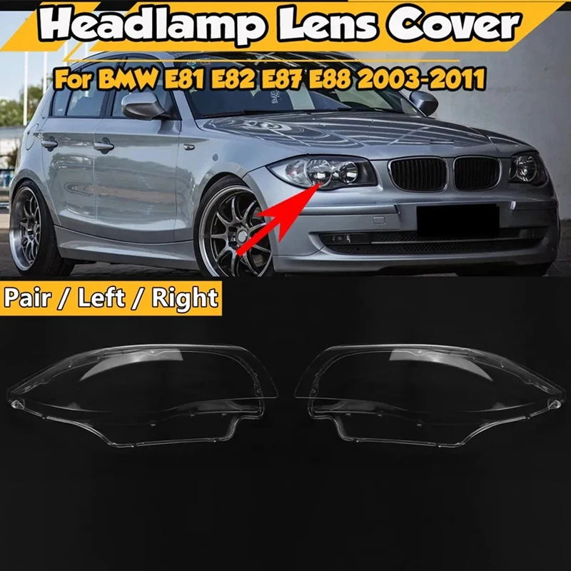 Lensdop voor koplamp voor auto's 63116924668 63116924667   Voor BMW 1-serie E81 E82 E87 E88 2003-2011 Onderdelen Clear Head Light Shell