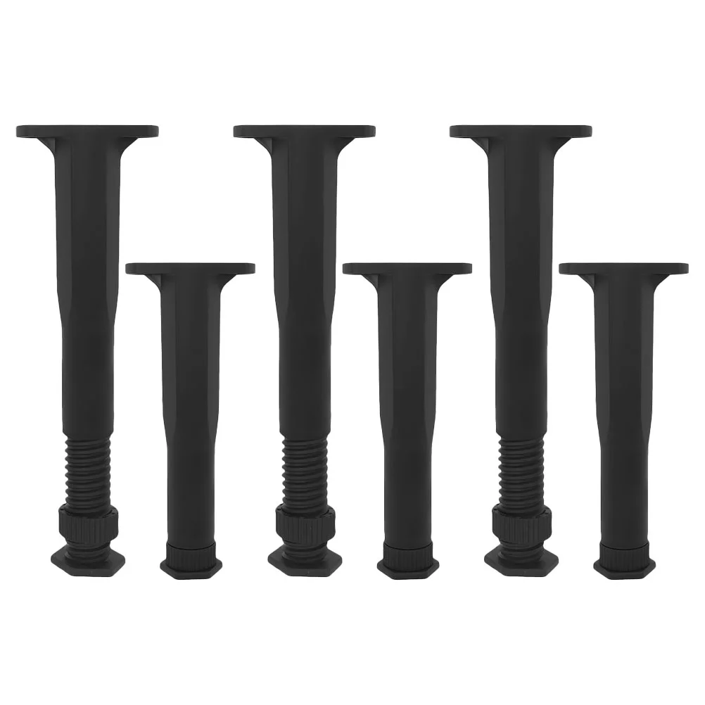 6 Pcs Bed Frame Support Legs Table Feet Adjustable Ranked Replacement for Furniture Height Iron Adjuster Frames