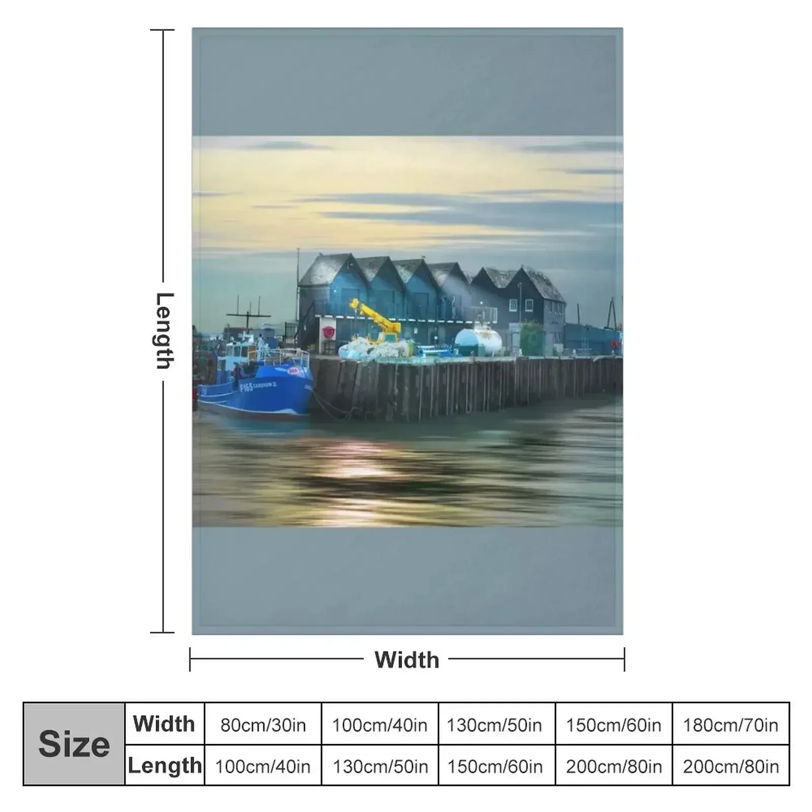 Whitstable Harbour Atmospheric Light Throw Blanket Thermals For Travel Plush Blankets