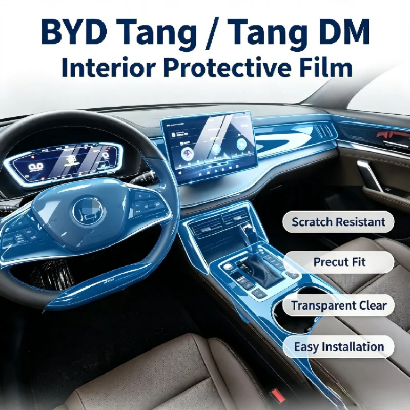 Film de protection transparent pour écran de contrôle central, version hybride à énergie nouvelle BYD Tang DM modèle For21