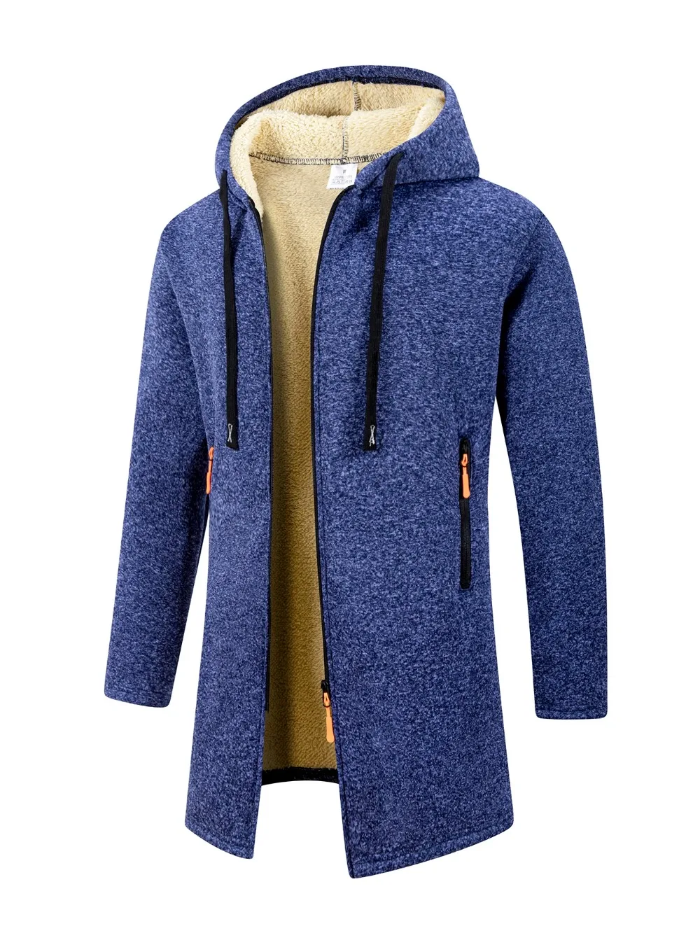 Winter männer Verdickte Hoodies Jacke Im Freien Warm Zipper Langarm Sweatshirts Strickjacke Streetwear Einfarbig Tops Mantel – Detail 6