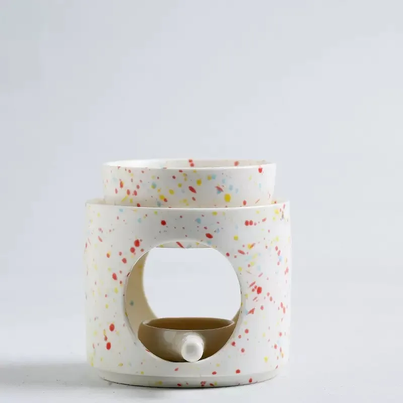 Ceramic Essential Oil Burners, Wax Melt Burners with Spoon Colored Tealights Holder, Aromatherapyy Aromath Burners