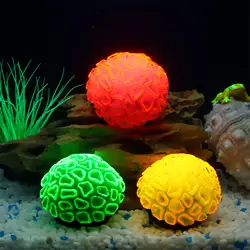 1 Piece Realistic Fake Fluorescent Brain Coral Decoration - Vibrant Glowing Artificial Coral Decoration for Aquarium Fish Tank -