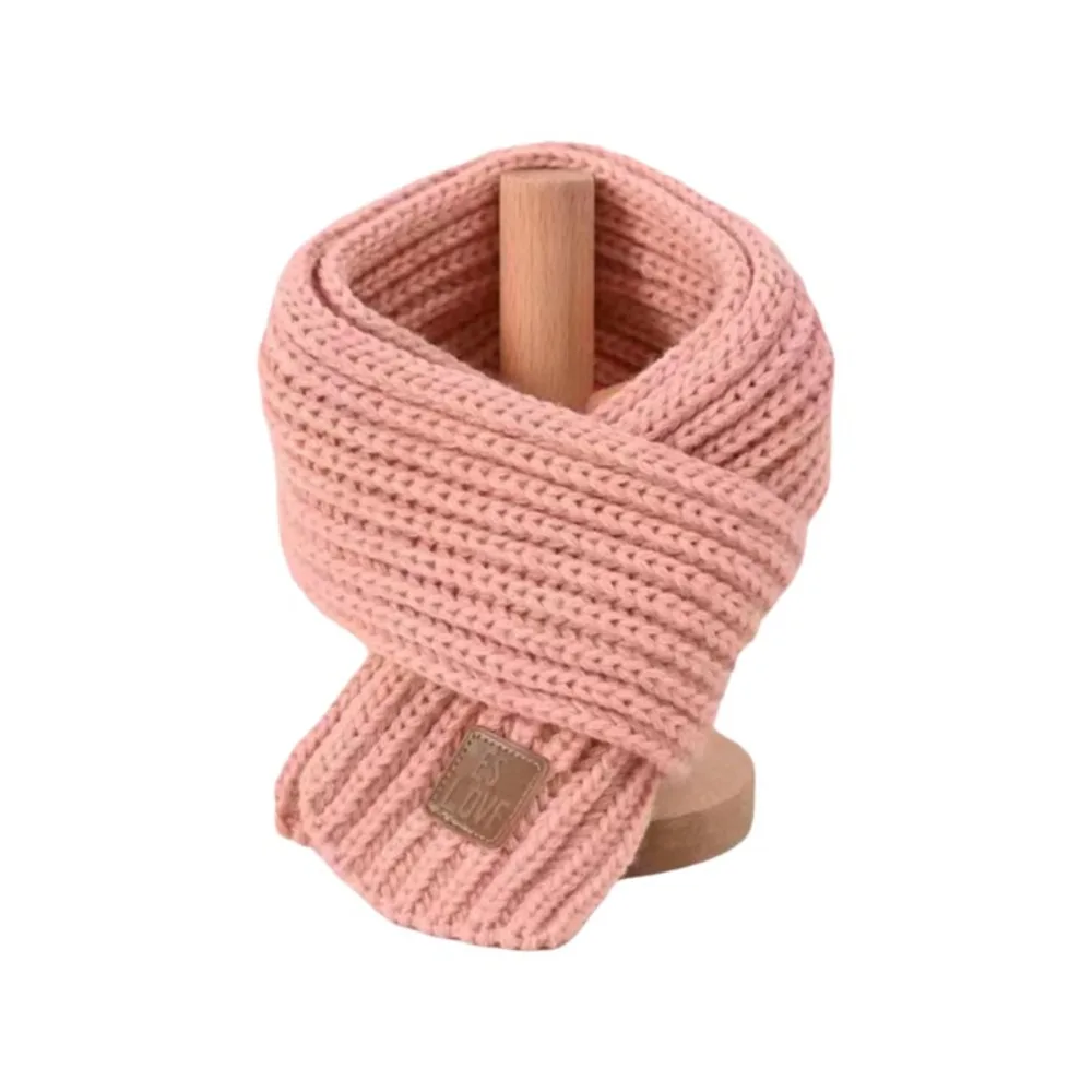 Korean Windproof Cross Scarf Solid Color Button Design Children Muffler Cross Collar Knit Knit Neck Cover For Boys Girls