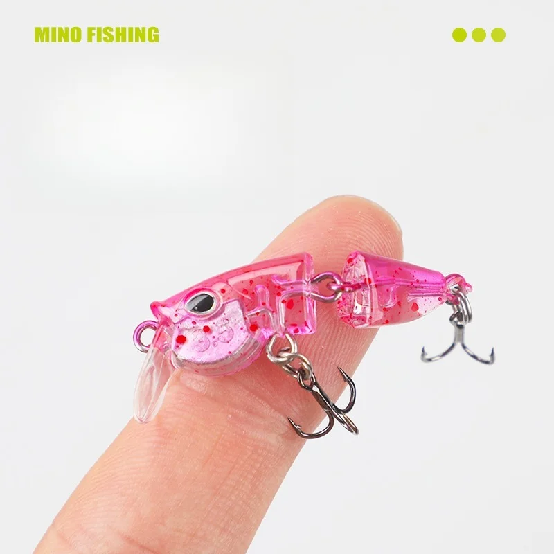 BILLINGS 1 Stück Micro 2-Segment-Köder 2,5g/3,5g Mehrteiliger Vollwasserköder im japanischen Stil Stream Minnow Angelzubehör – Detail 4