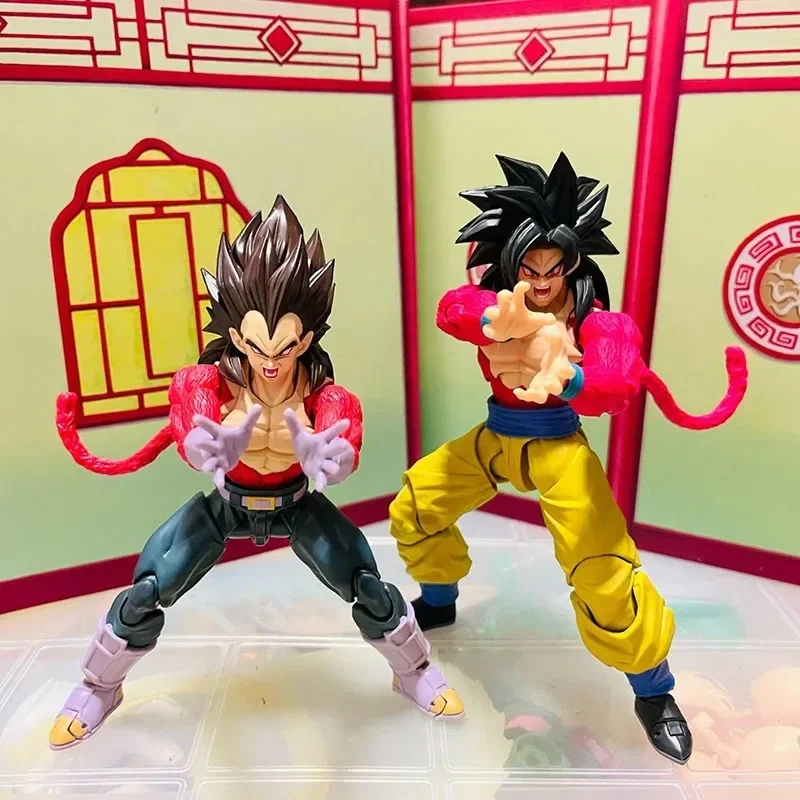 In Stock DragonBall Z SHFiguarts Vegeta SSJ 4 Figure GT Super Saiyan 4 Goku Action Anime Figures SS4 Joint Movable Toy Doll Gift