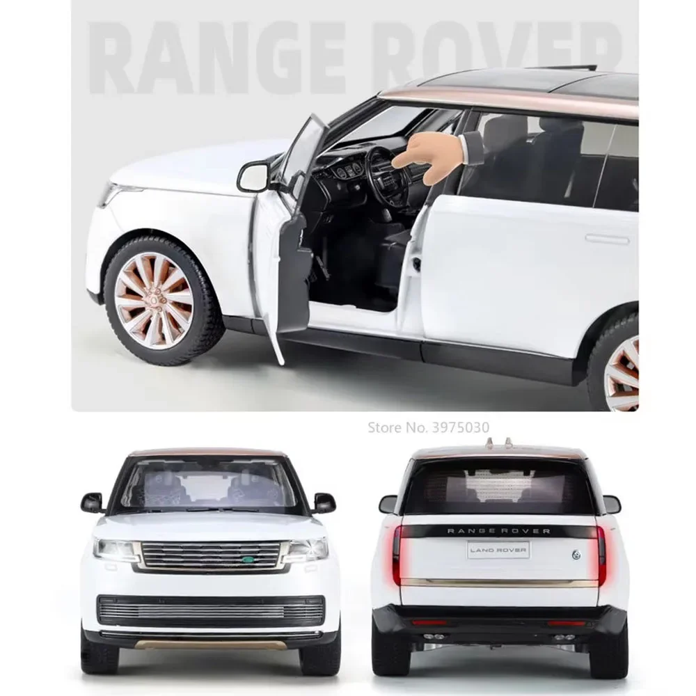 1:18 LAND ROVER Range Rover SV2022 Toys Cars Miniature Models Sound Light Land Cruiser LC300 Doors Opened Vehicle Children Gifts