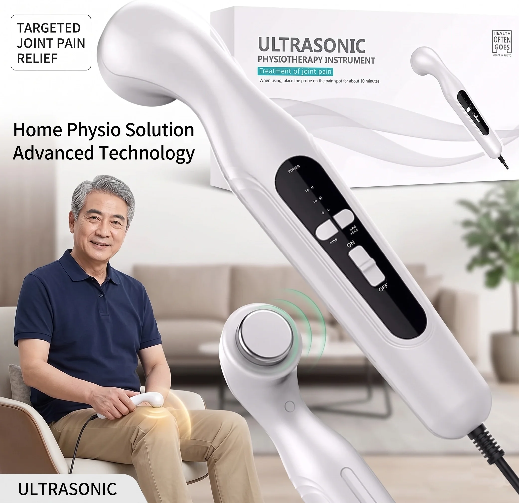 1MHz Ultrasound Physiotherapy Device Body Waist Arm Joint Arthritis Muscle Pain Relief Therapy Massager Machine 110V 220V Timers view 6