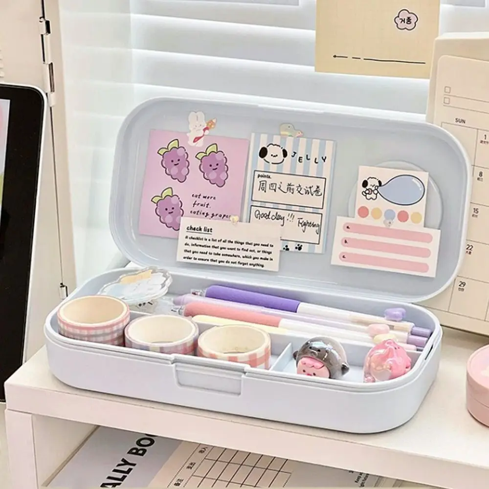 

Модная сумка-карандаш большой емкости, двухслойная многофункциональная сумка для канцелярских принадлежностей, портативная прочная коробка для ручек для студентов